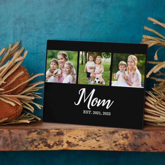 Mom Established Script Black 3 Photo フォトプラーク (側面)