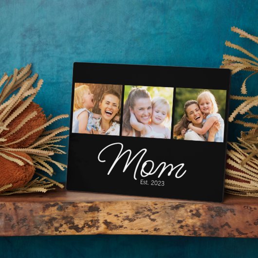 Mom Established Script Black 3 Photo フォトプラーク (側面)