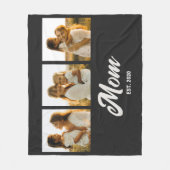 Mom Established Script Black 3 Photo フリースブランケット (正面)