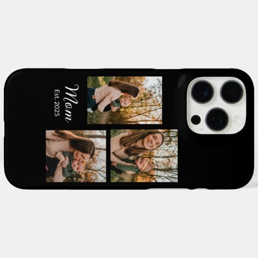 Mom Established Script Black 3 Photo Case-Mate iPhoneケース (裏面 (横))