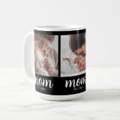 Mom Established Script Black 3 Photo Coffe Coffee コーヒーマグカップ (正面左)