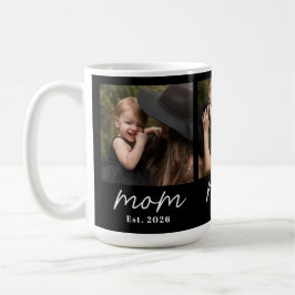 Mom Established Script Black 3 Photo Coffee Mug コーヒーマグカップ