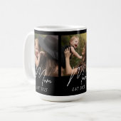 Mom Established Script Black 3 Photo Coffee Mug コーヒーマグカップ (正面左)
