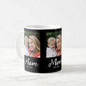 Mom Established Script Black 3 Photo Coffee Mug コーヒーマグカップ (正面左)
