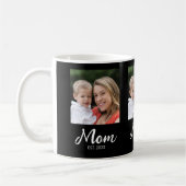 Mom Established Script Black 3 Photo Coffee Mug コーヒーマグカップ (左)