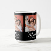 Mom Established Script Black 3 Photo Coffee Mug コーヒーマグカップ (正面右)