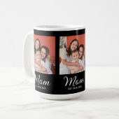 Mom Established Script Black 3 Photo Coffee Mug コーヒーマグカップ (正面左)