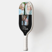 *Mom Established Script Black 3 Photo Gift ピックルボールラケット (左)