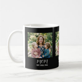Mom Established Script Black 3 Photo Mug コーヒーマグカップ