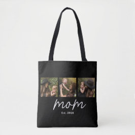 Mom Established Script Black 3 Photo Tote Bag トートバッグ