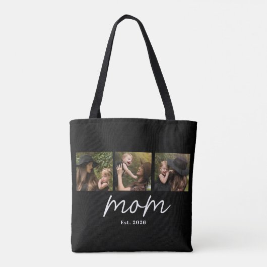 Mom Established Script Black 3 Photo Tote Bag トートバッグ (裏面)