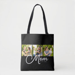 Mom Established Script Black 3 Photo Tote Bag トートバッグ