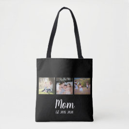 Mom Established Script Black 3 Photo Tote Bag トートバッグ
