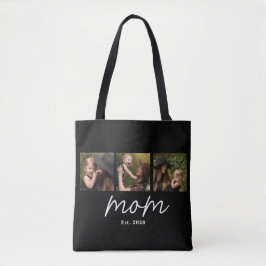 Mom Established Script Black 3 Photo Tote Bag トートバッグ