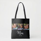 Mom Established Script Black 3 Photo Tote Bag トートバッグ (正面)
