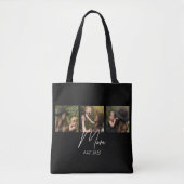 Mom Established Script Black 3 Photo Tote Bag トートバッグ (正面)