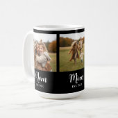 Mom Established Script Black and White 3 Photo コーヒーマグカップ (正面左)