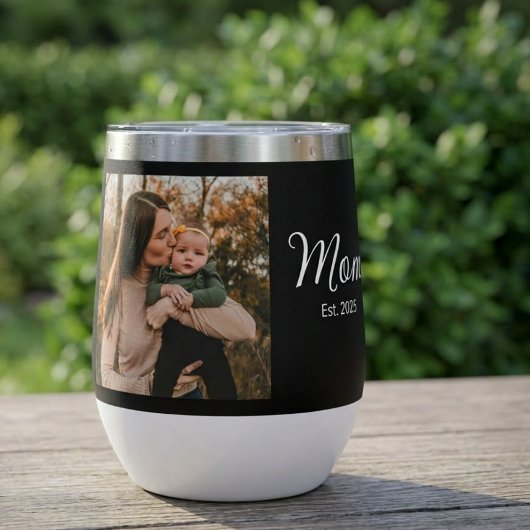 Mom Established Script Black Photo