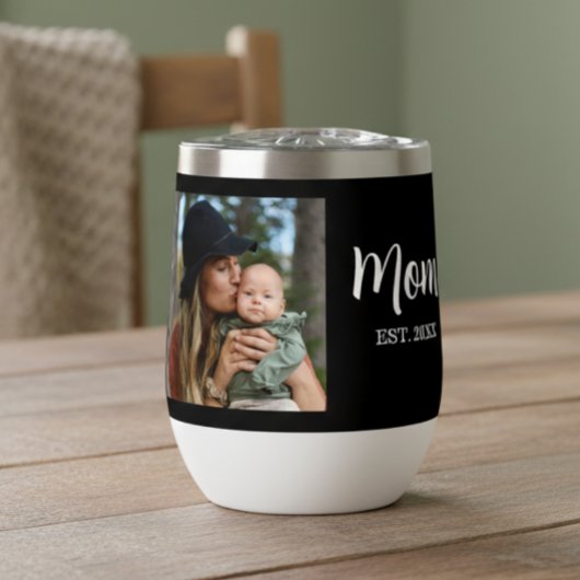 Mom Established Script Black Photo 