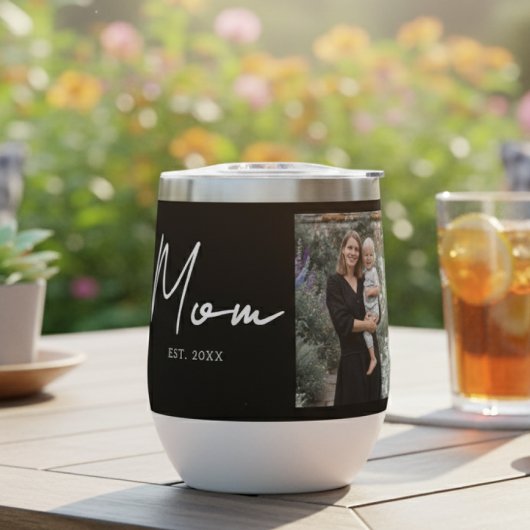 Mom Established Script Black Photo