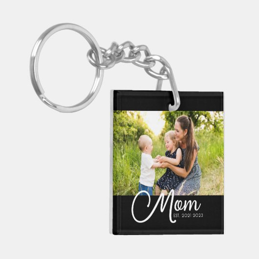 Mom Established Script Black Photo  キーホルダー (正面左)