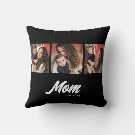 Mom Established Script Black Photo クッション (裏面)
