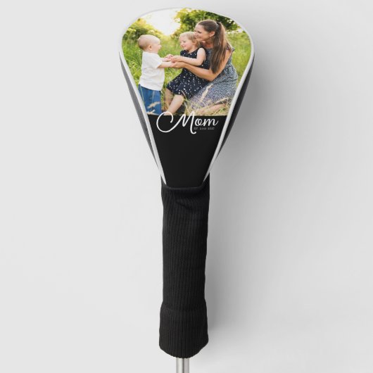 Mom Established Script Black Photo  ゴルフヘッドカバー (正面)