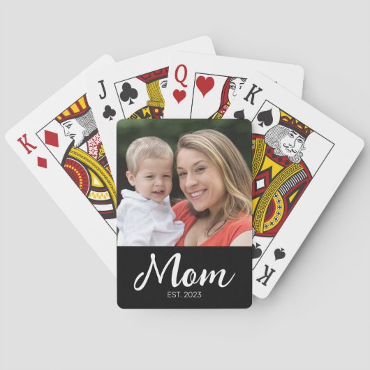 Mom Established Script  Black Photo トランプ (裏面)