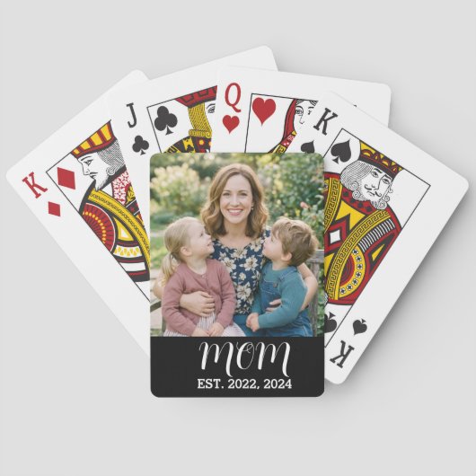 Mom Established Script Black Photo トランプ (裏面)