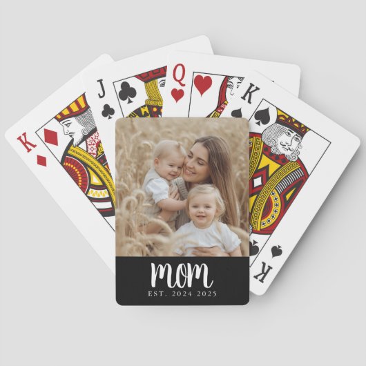 Mom Established  Script Black Photo トランプ (裏面)