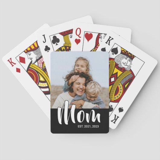 Mom Established Script Black Photo トランプ (裏面)