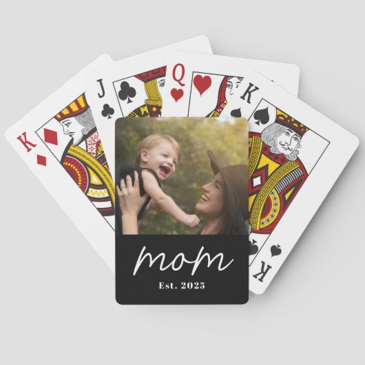 Mom Established Script Black Photo トランプ (裏面)