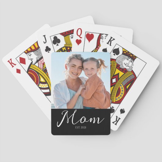 Mom Established Script Black Photo  トランプ (裏面)