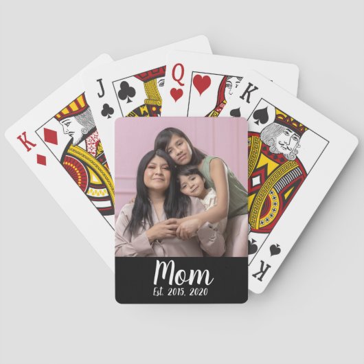 Mom Established Script Black Photo トランプ (裏面)