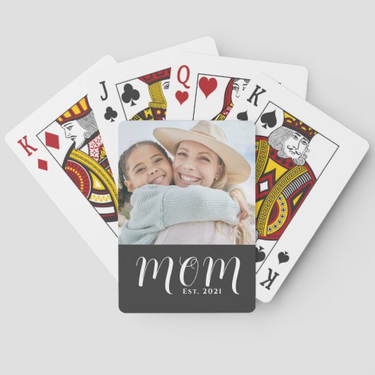 Mom Established Script Black Photo トランプ (裏面)