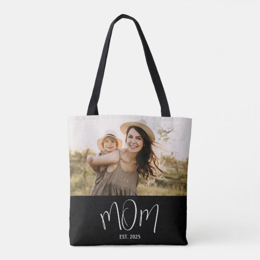 Mom Established Script Black Photo トートバッグ (裏面)