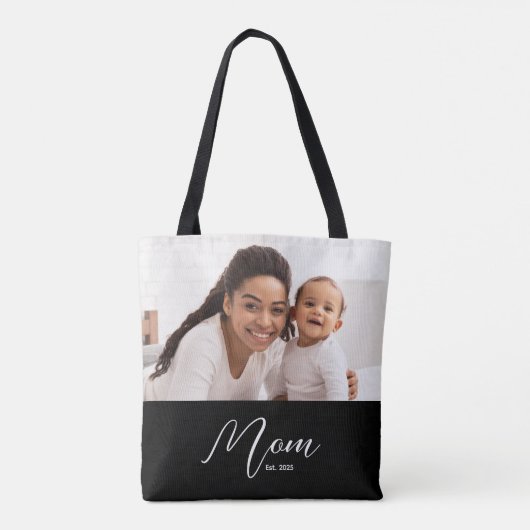 Mom Established Script Black Photo トートバッグ (裏面)