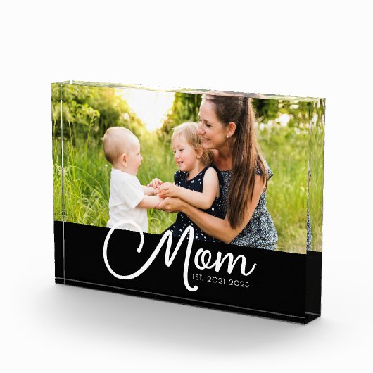 Mom Established Script Black Photo  フォトブロック (右)