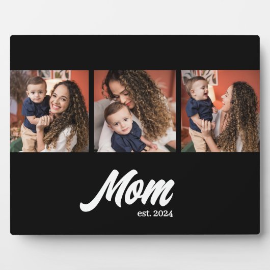 Mom Established Script Black Photo フォトプラーク (正面)