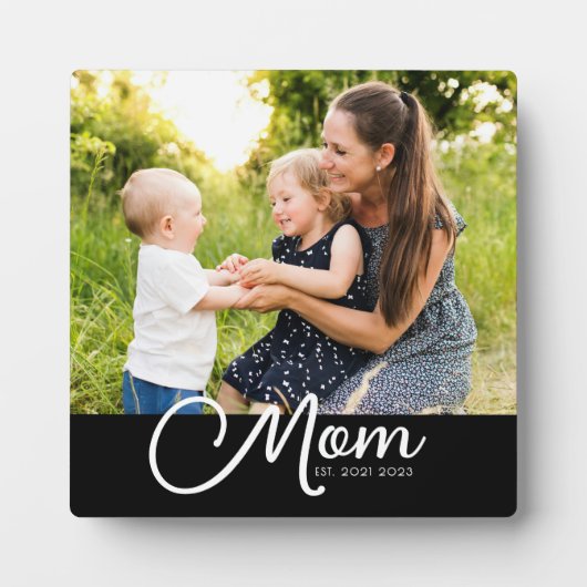 Mom Established Script Black Photo  フォトプラーク (正面)