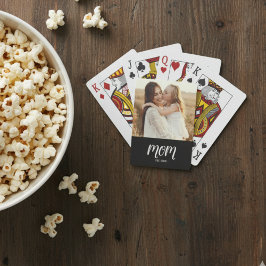Mom Established Script Black Photo Playing Cards トランプ