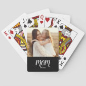 Mom Established Script Black Photo Playing Cards トランプ (裏面)