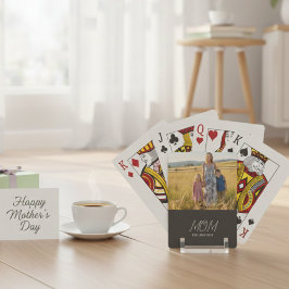 Mom Established Script Black Photo Poker Cards トランプ