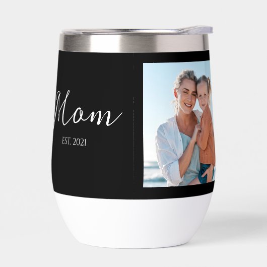 Mom Established Script Black Photo  Thermal Wine  (左面)