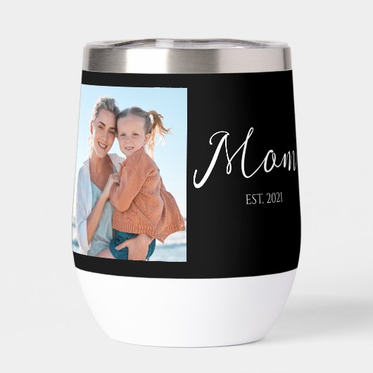 Mom Established Script Black Photo  Thermal Wine  (背面)