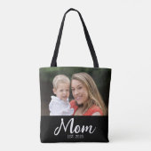 Mom Established Script Black Photo Tote Bag トートバッグ (裏面)