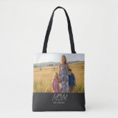 Mom Established Script Black Photo Tote Bag トートバッグ (正面)
