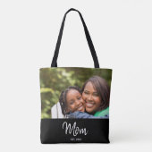 Mom Established Script Black Photo Tote Bag トートバッグ (裏面)