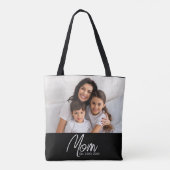 Mom Established Script Black Photo Tote Bag トートバッグ (裏面)