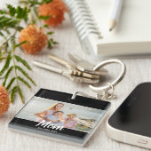 Mom Established Script Photo Custom Date キーホルダー (正面右)